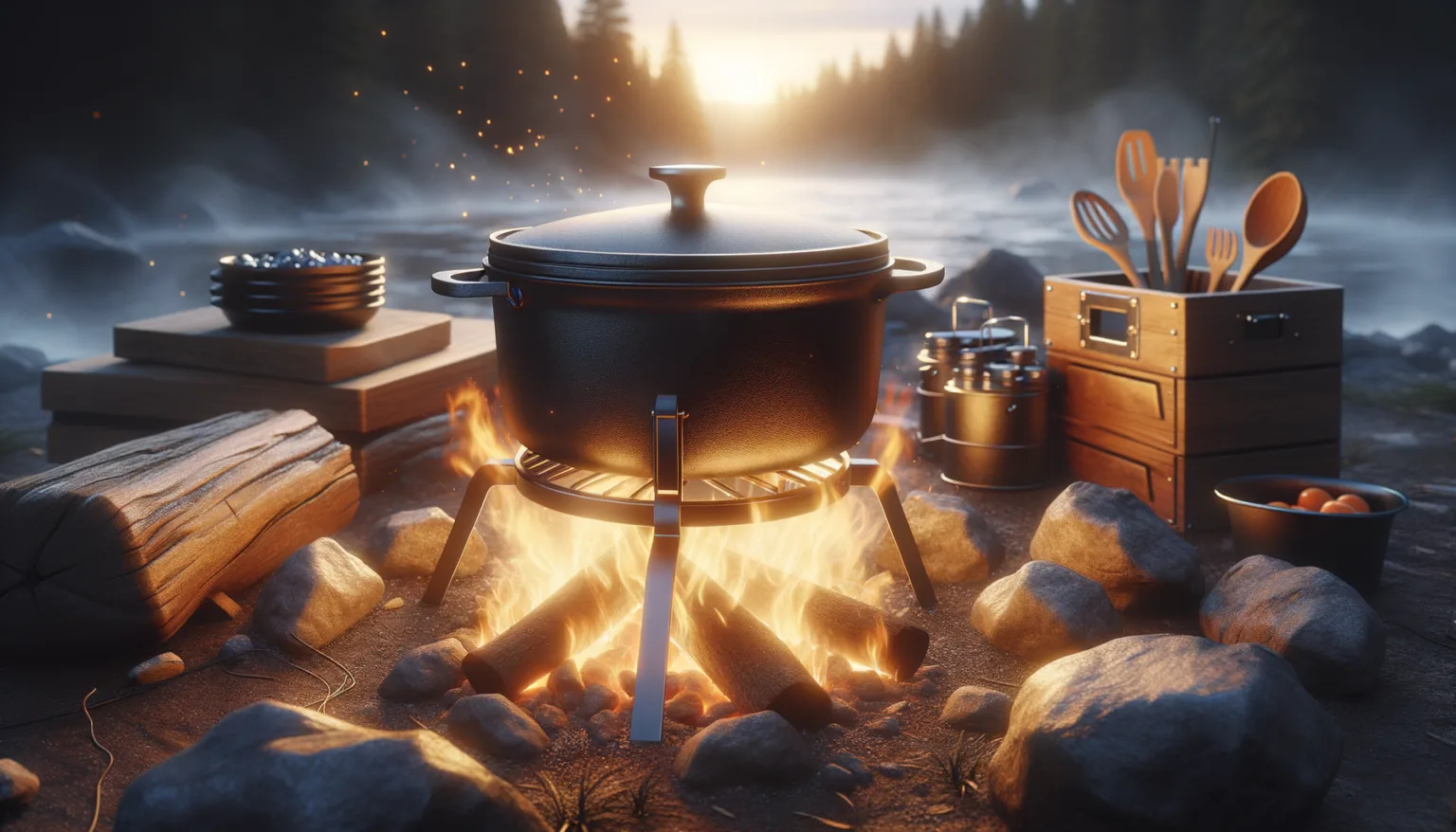 Dutch Oven Feuerschalen: Zubehoer fuer sicheres und effizientes Kochen am Lagerfeuer