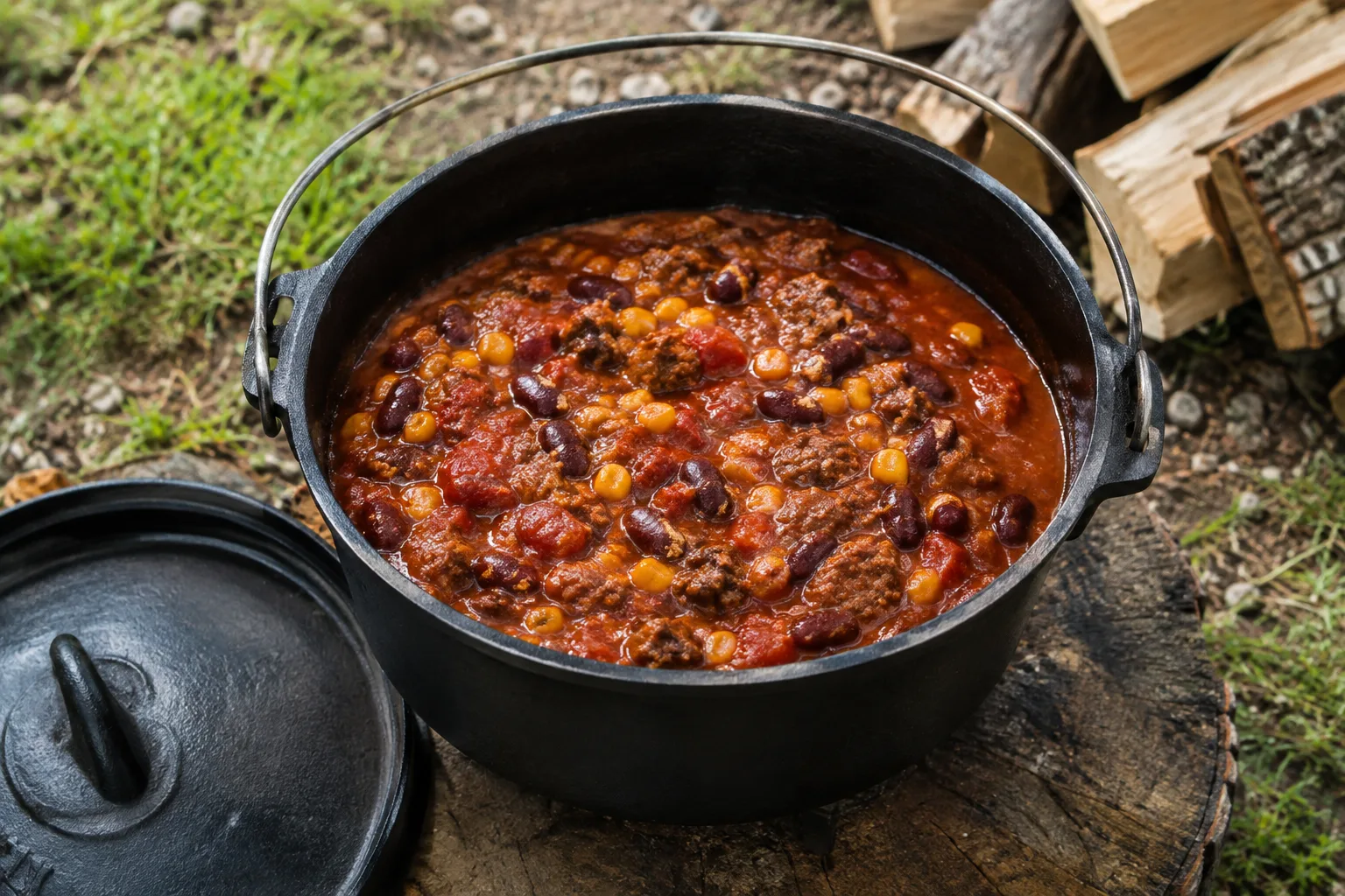 Dutch Oven Chili con Carne fuers Camping – einfaches Rezept